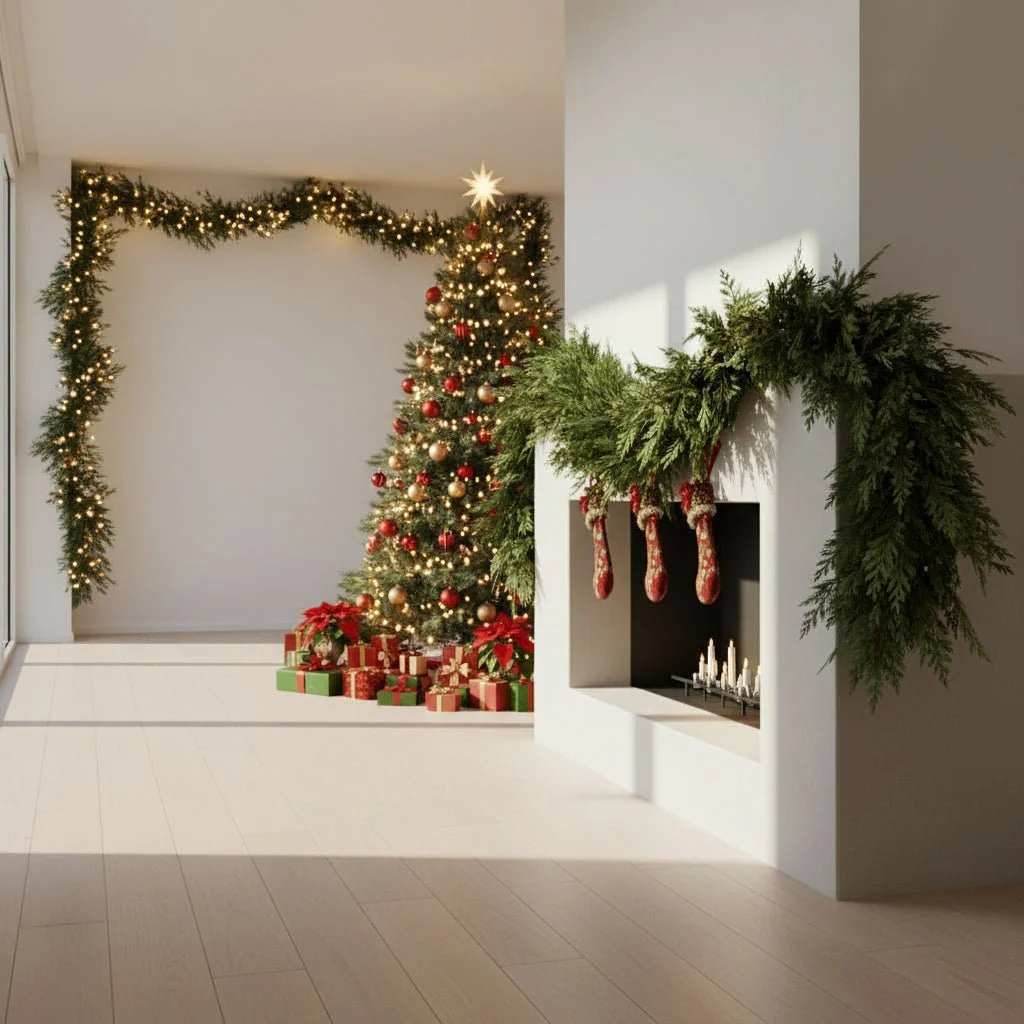 CEDAR LINE – Handmade Christmas Garland with Lush Cedar Needles - Image 9