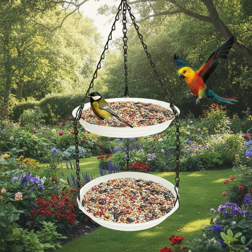 CHAINNEST – Hanging bird feeder with double plates and durable chain construction - Image 7