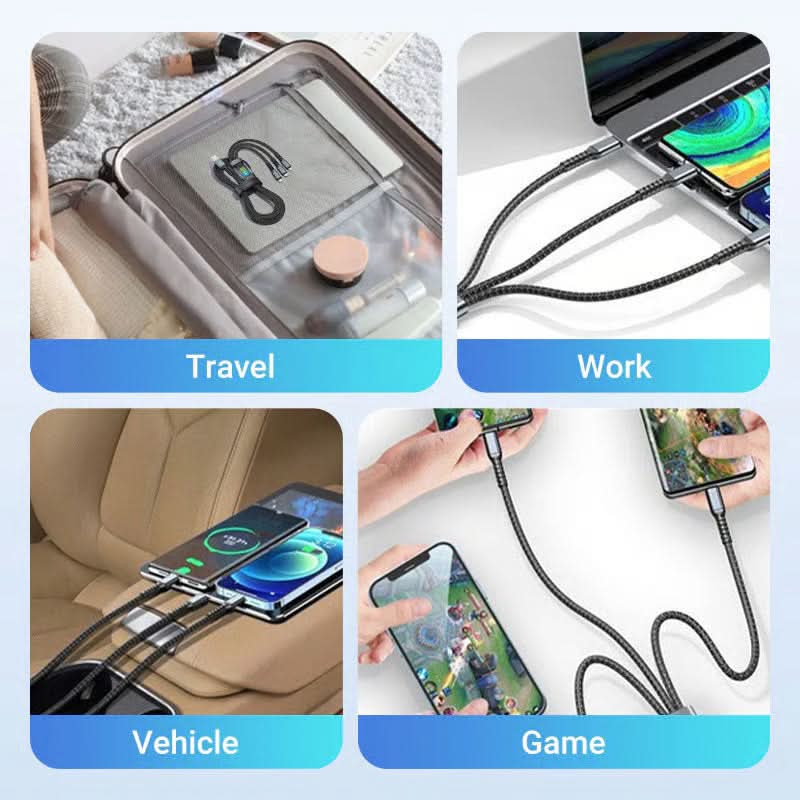 CHARGEGLOW – Transparent LED Fast Charging Cable (3-in-1) - Image 5