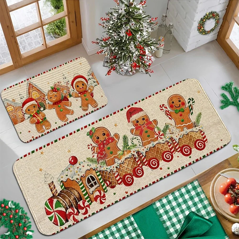 CHEERTRAIN – Soft festive felt mats with nostalgic gingerbread train design - Image 2