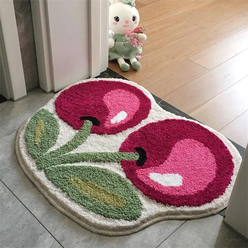 CHERRYNEST – Cozy, Non-Slip Cherry Bath Mat for Daily Comfort