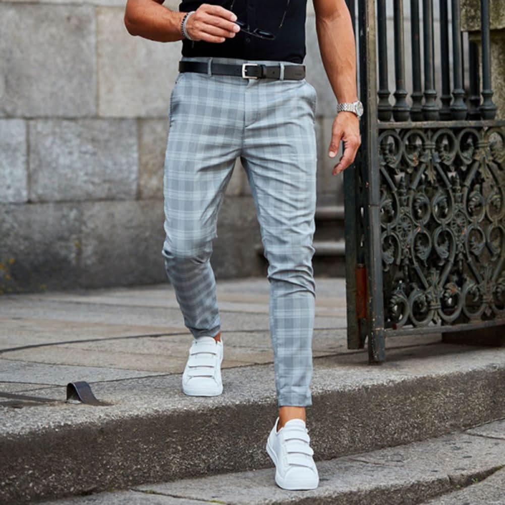 CHRIS CASUAL CHINO - Men's chinos with a checked pattern for stylish looks - Image 2