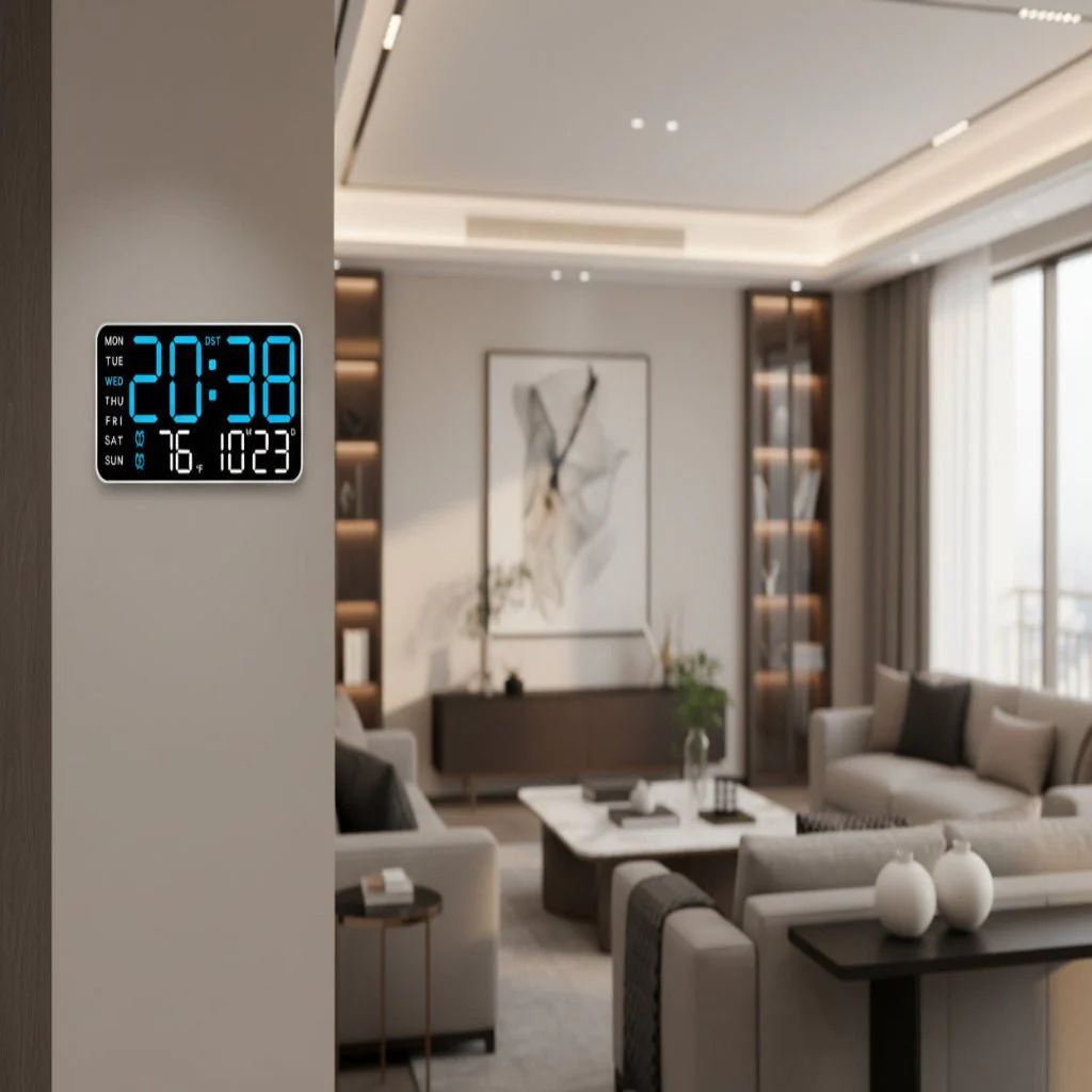 CHRONOWALL – Digital Wall Clock with Remote Control, Dual Alarm & Temperature Display - Image 3