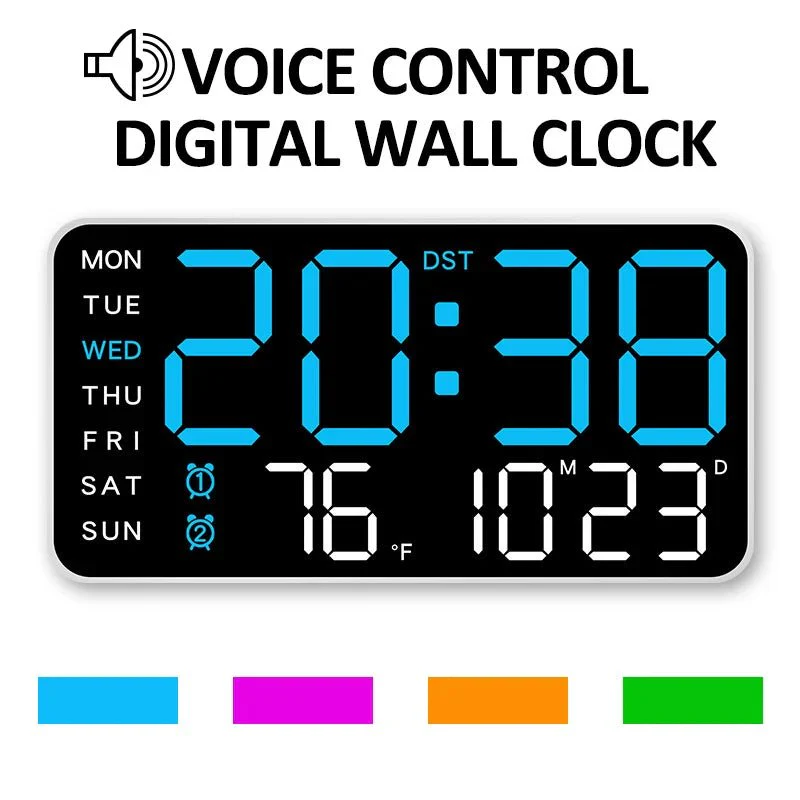 CHRONOWALL – Digital Wall Clock with Remote Control, Dual Alarm & Temperature Display - Image 4