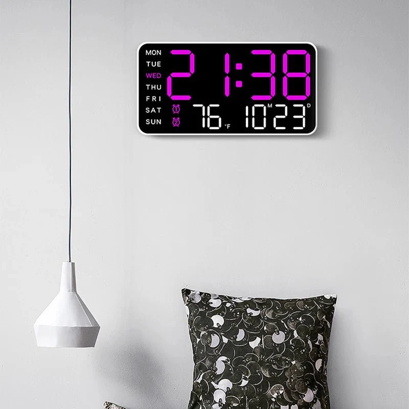 CHRONOWALL – Digital Wall Clock with Remote Control, Dual Alarm & Temperature Display - Image 9