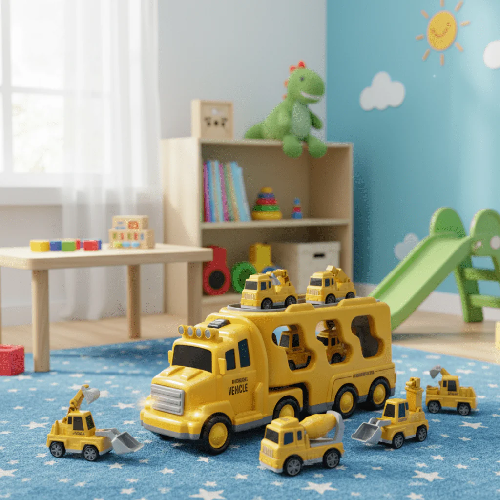 CityMover Toy City Transporter – Transporter with Light, Sound & Storage (incl. Cars, from 3 years)