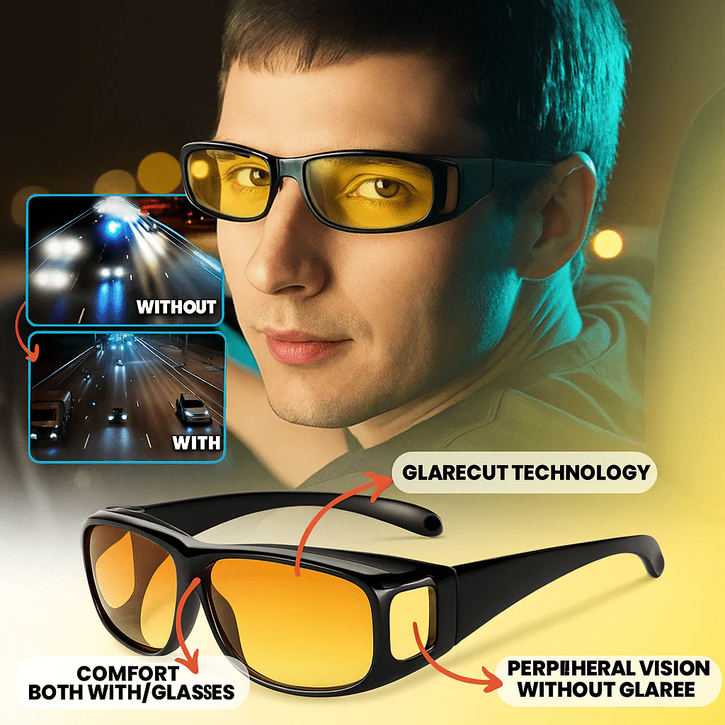 CLARIVUE – Night glasses with HD lenses & glare protection for safe driving at night - Image 6