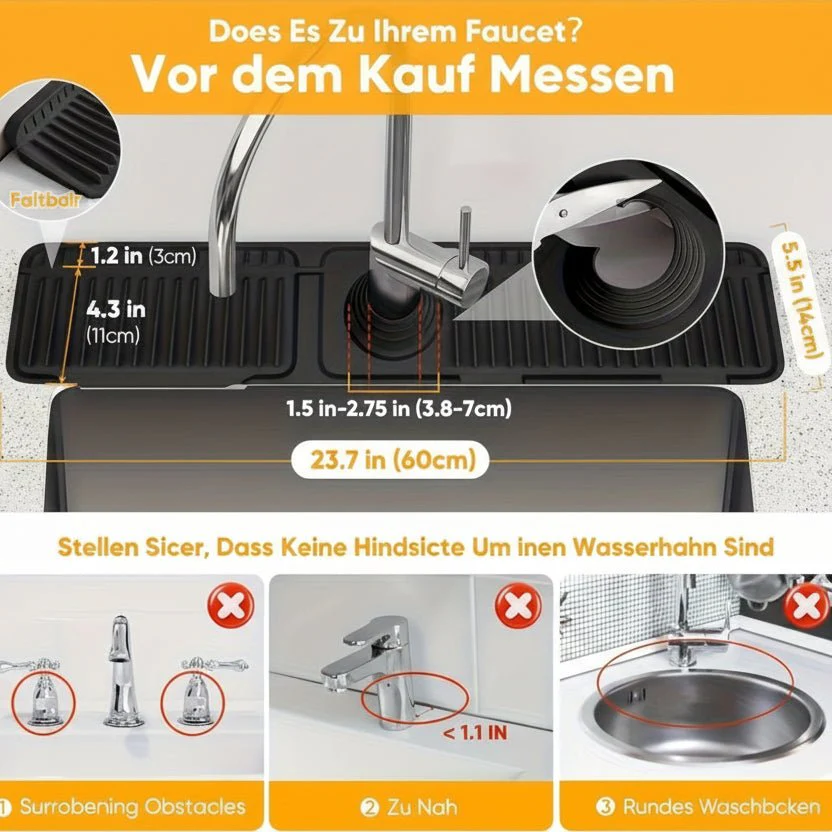 CLEANKITCH - Practical Splash Guard for Kitchen Sinks with Quick Drainage - Image 4
