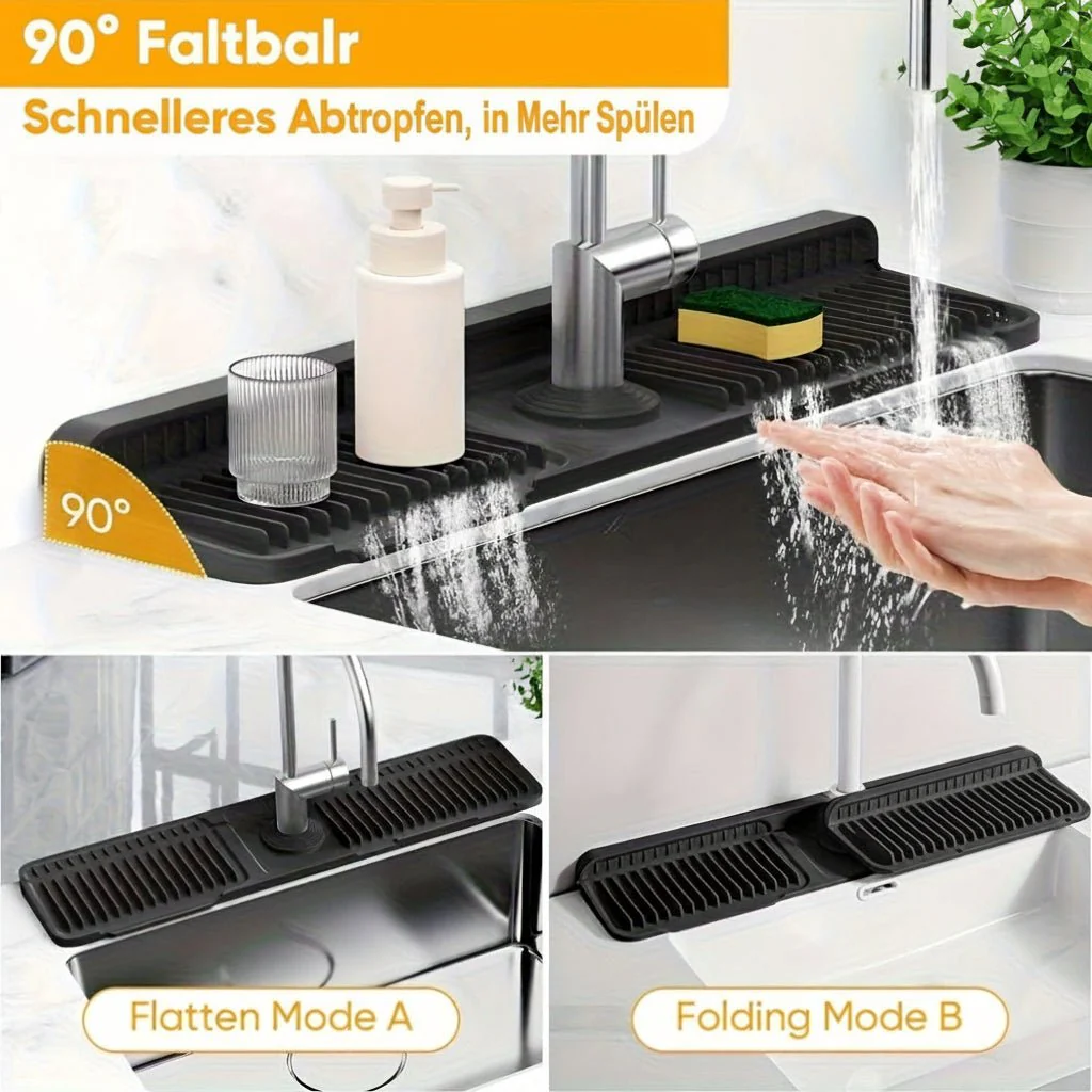 CLEANKITCH - Practical Splash Guard for Kitchen Sinks with Quick Drainage - Image 8