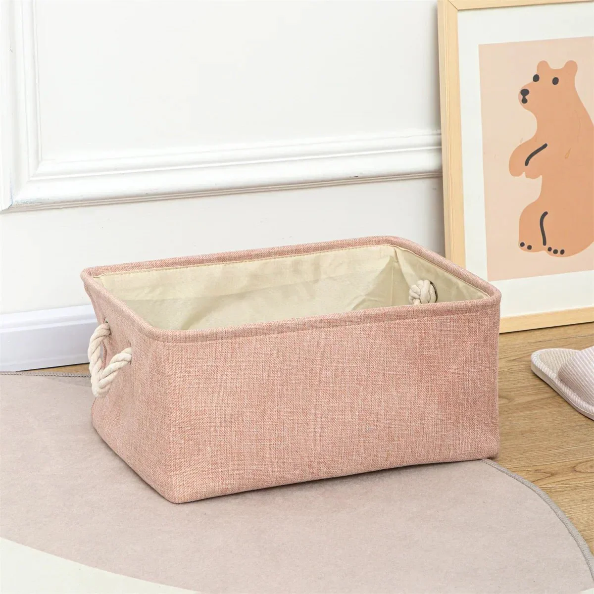 CLEANLIN – Environmentally Friendly Storage Basket Made of Linen Fabric for Bedroom & Living Room