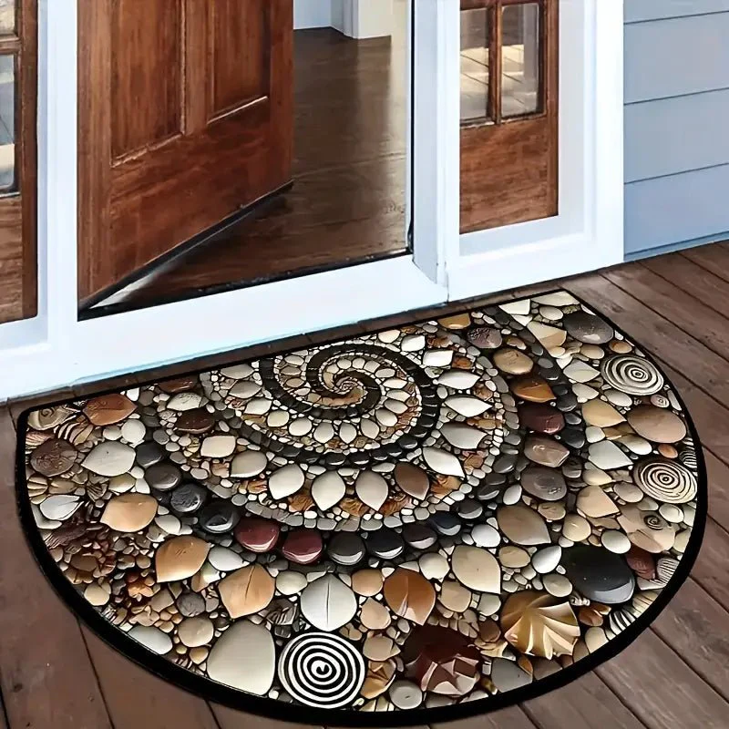 COASTLINEA - Half-Round Coastal Mat with Non-Slip Texture and Shell Design - Image 5