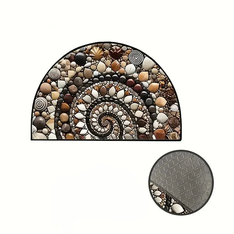 COASTLINEA - Half-Round Coastal Mat with Non-Slip Texture and Shell Design - Image 8