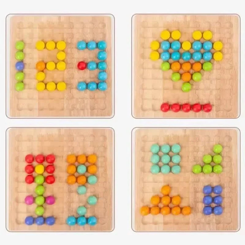 Colormatch - Montessori wooden bead sorting game to promote colours & counting - Image 11