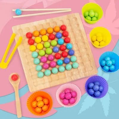 Colormatch - Montessori wooden bead sorting game to promote colours & counting - Image 4