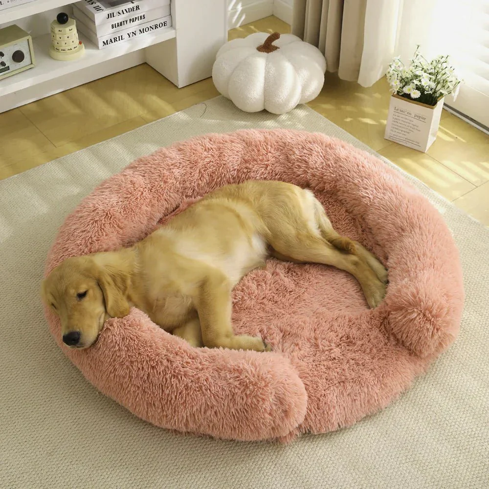 COMFIPET – Semi-open round dog bed with ultra-soft plush comfort - Image 4