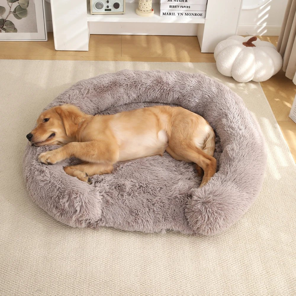 COMFIPET – Semi-open round dog bed with ultra-soft plush comfort - Image 6