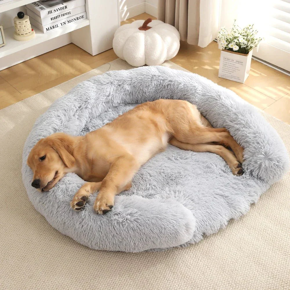 COMFIPET – Semi-open round dog bed with ultra-soft plush comfort - Image 7