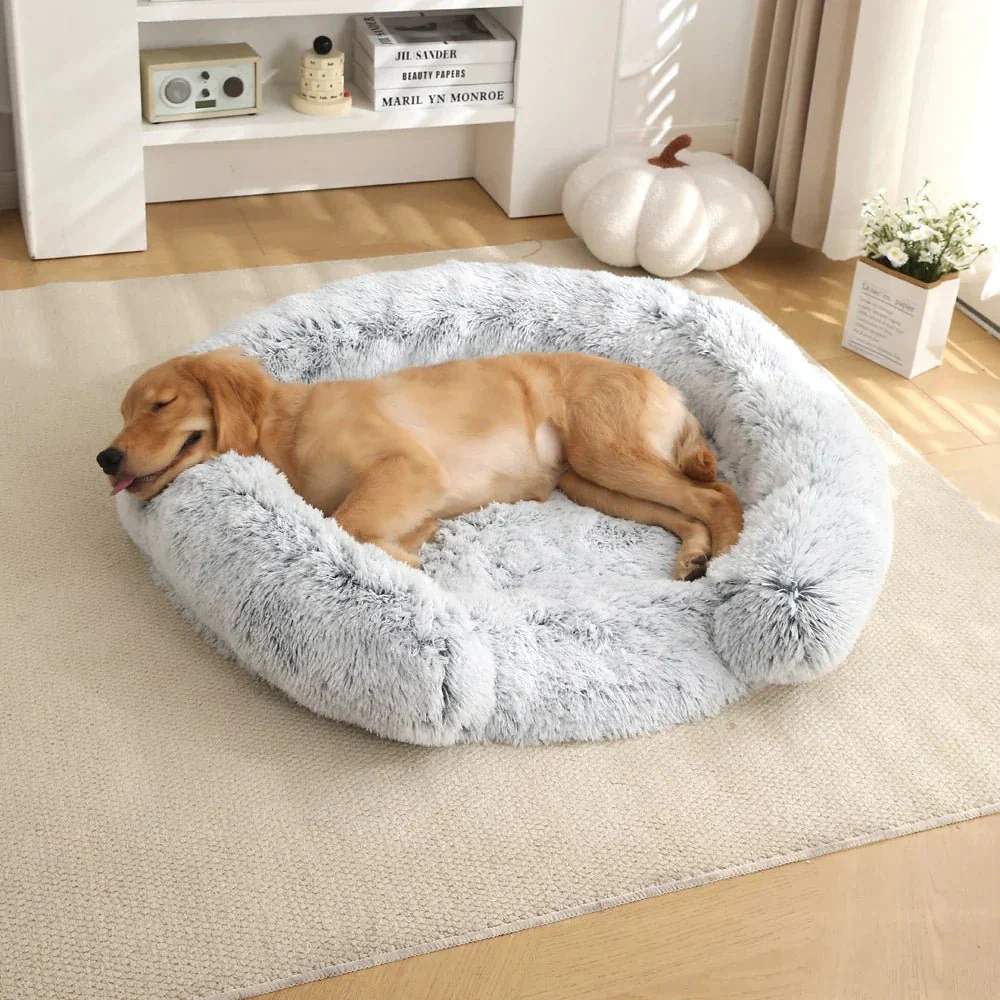 COMFIPET – Semi-open round dog bed with ultra-soft plush comfort - Image 8