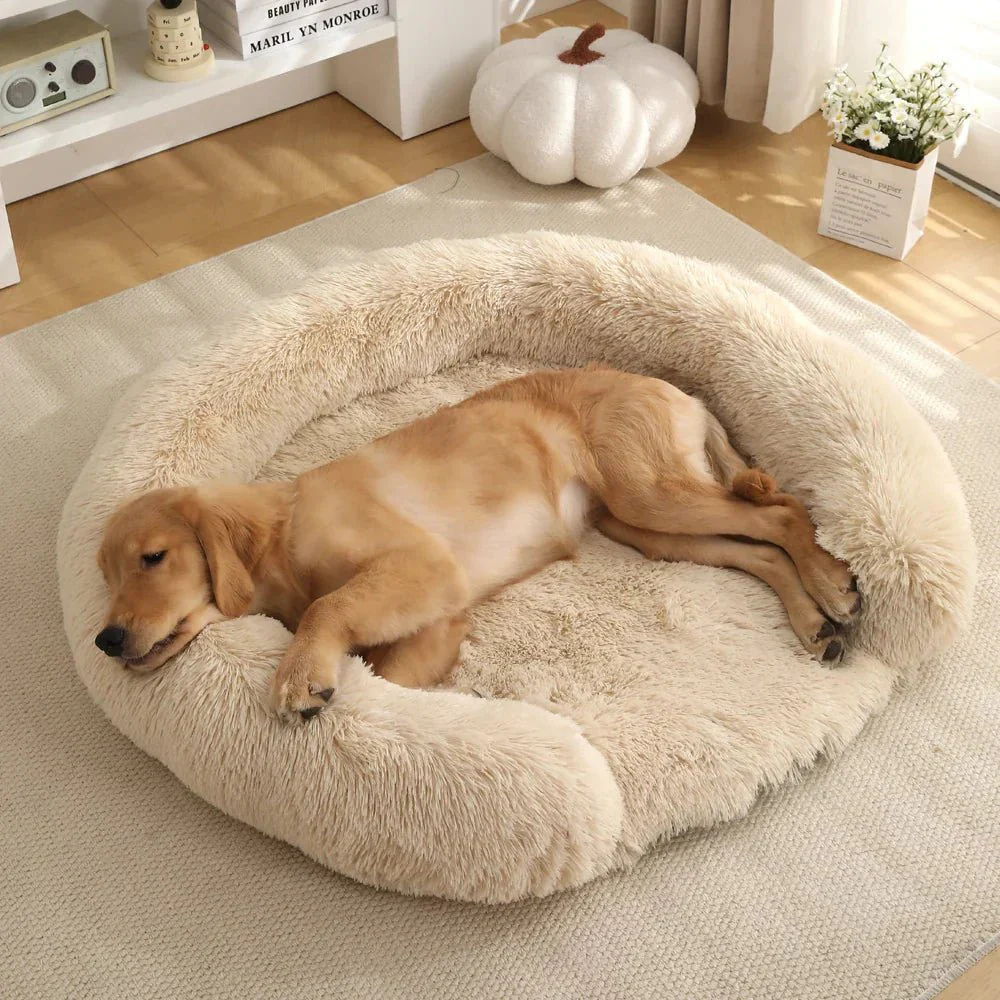 COMFIPET – Semi-open round dog bed with ultra-soft plush comfort - Image 9