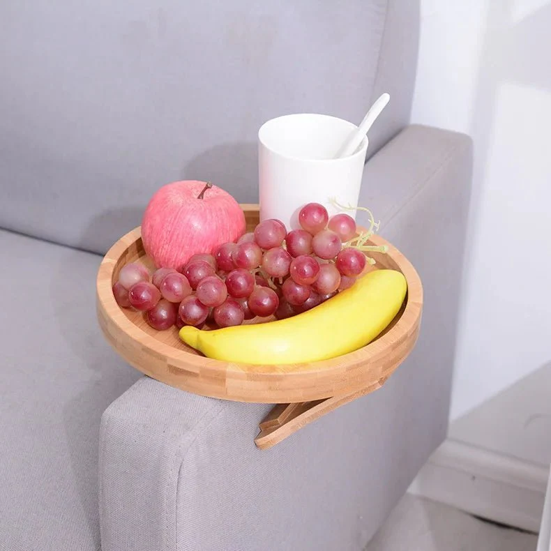 COMFORTCLIP – Clip-On Natural Wood Armrest Tray for Drinks & Snacks - Image 3