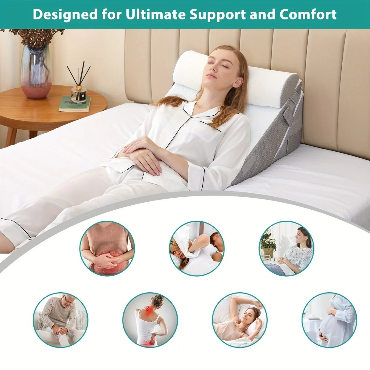 COMFORTRISE – Adjustable Memory Foam Wedge Cushion for Back and Leg Relaxation - Image 4