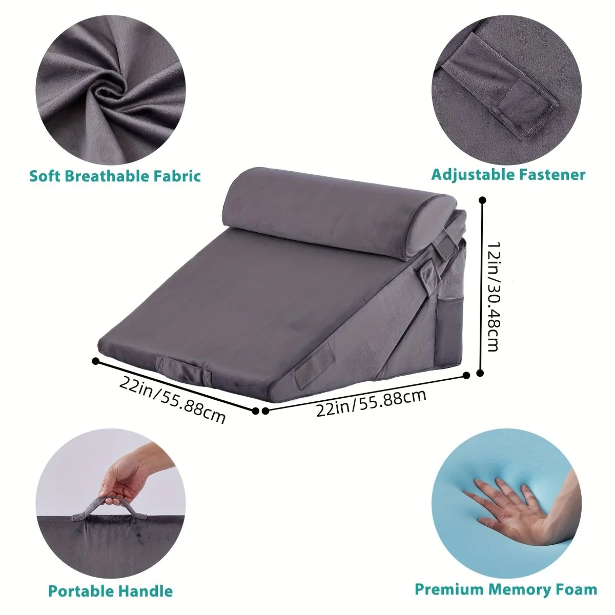 COMFORTRISE – Adjustable Memory Foam Wedge Cushion for Back and Leg Relaxation - Image 6