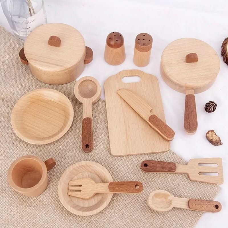 CooknTimber Wooden Children's Kitchen – Creative Role-Playing Toy in Tree Trunk Design, from 3 Years Old - Image 5