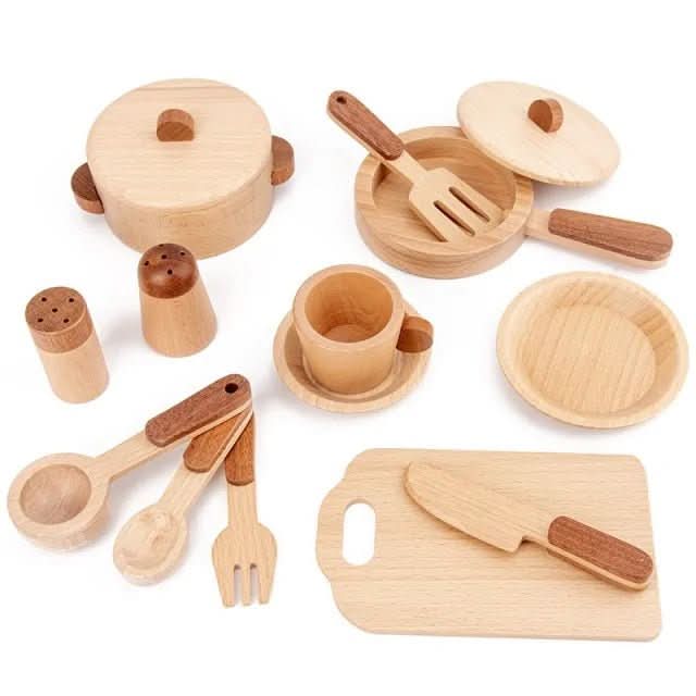 CooknTimber Wooden Children's Kitchen – Creative Role-Playing Toy in Tree Trunk Design, from 3 Years Old - Image 6