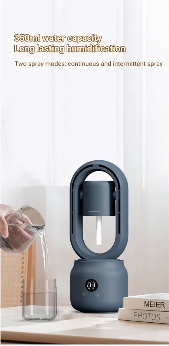 COOLMIST FAN - Portable fan without blades with humidifier and night light for refreshing comfort - Image 14