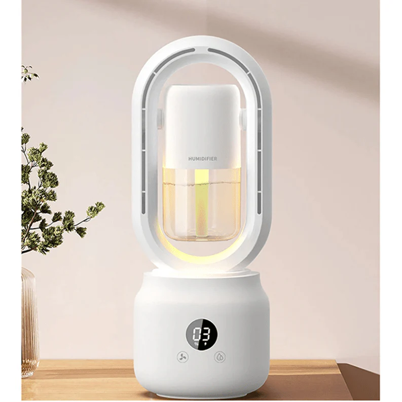COOLMIST FAN - Portable fan without blades with humidifier and night light for refreshing comfort - Image 6
