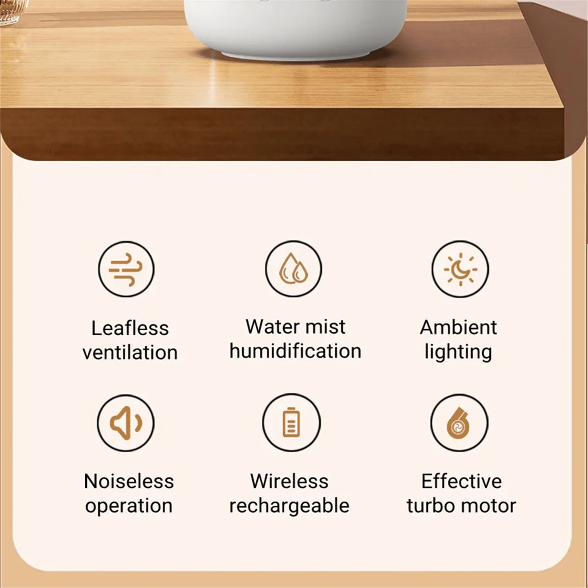 COOLMIST FAN - Portable fan without blades with humidifier and night light for refreshing comfort - Image 7