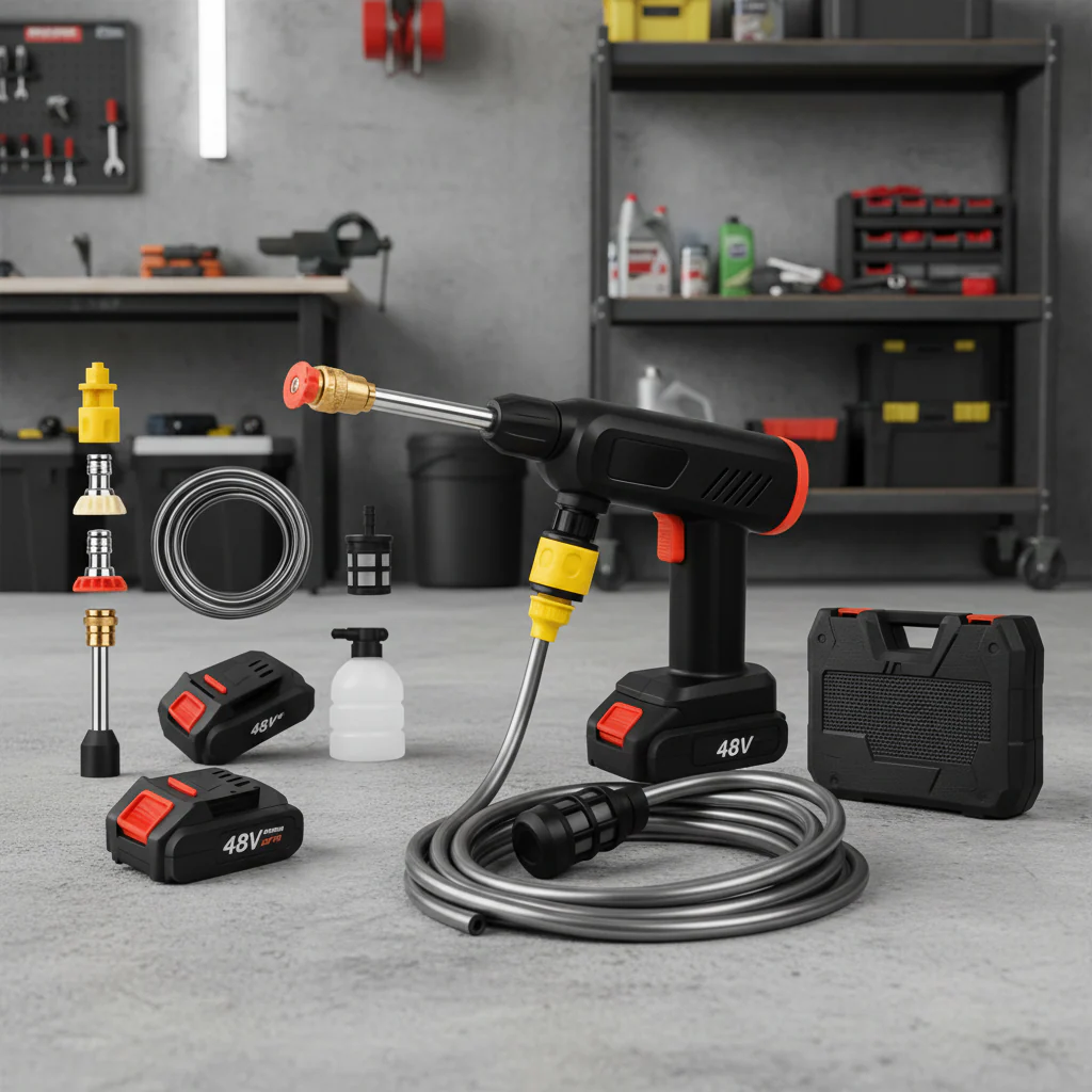 Cordless Power Washer - Portable pressure washer with rechargeable battery for car, garden & more