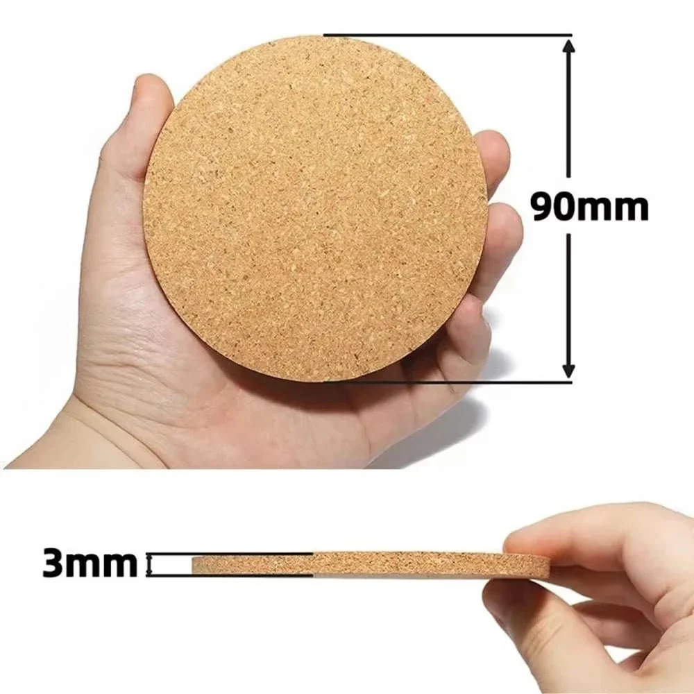 CORKORA – Wooden Coasters with Cork Base for Secure Table Protection - Image 8