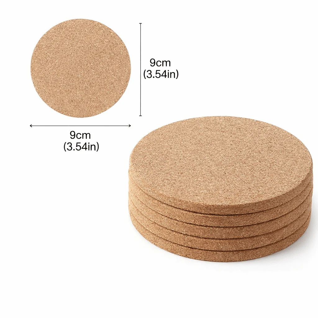 CORKORA – Wooden Coasters with Cork Base for Secure Table Protection - Image 9