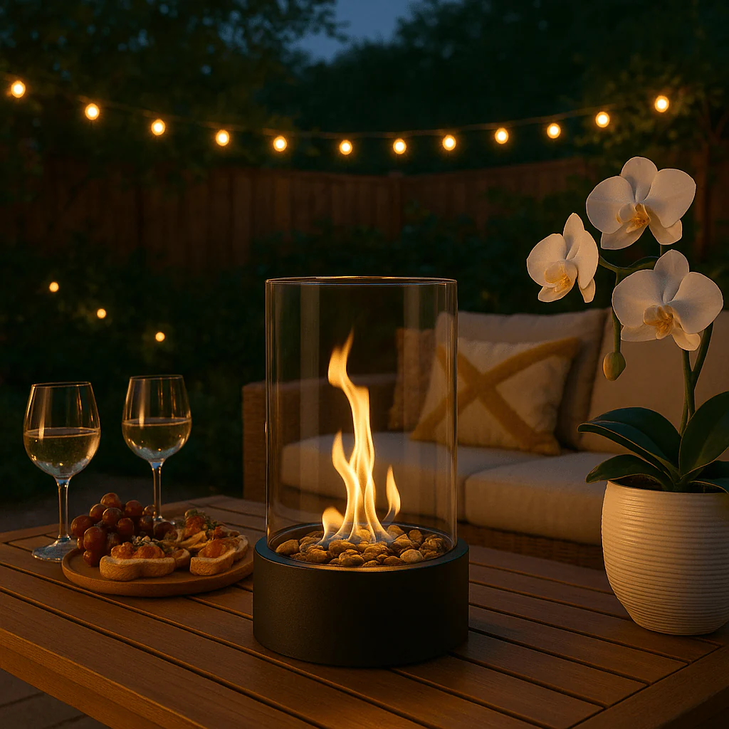CosyFlame - Modern table fireplace with real flames & smokeless bioethanol firing
