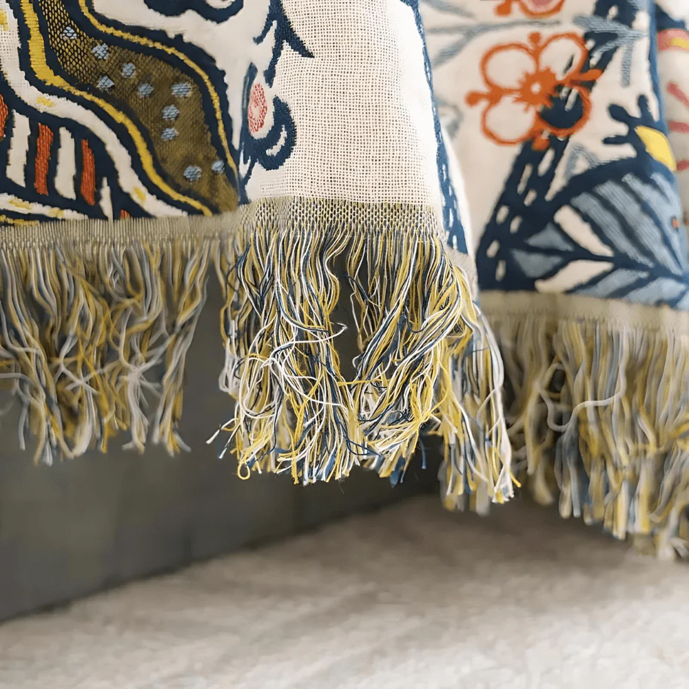 CottonBloom Blanket – Rustic Cotton Blanket with Floral Pattern, Reversible Design - Image 4