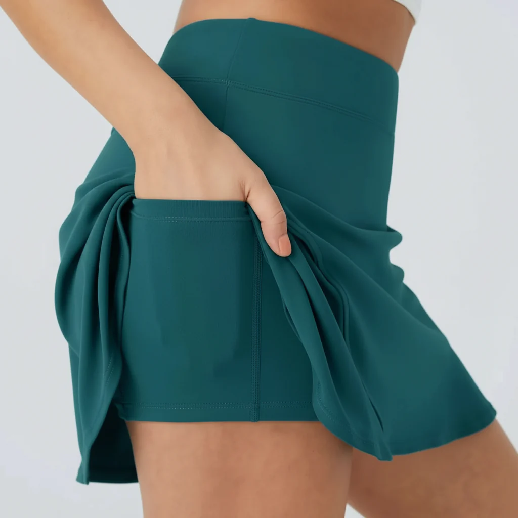 COURTLINE - 2-in-1 tennis skirt with concealed side pockets & flat waistband - Image 8