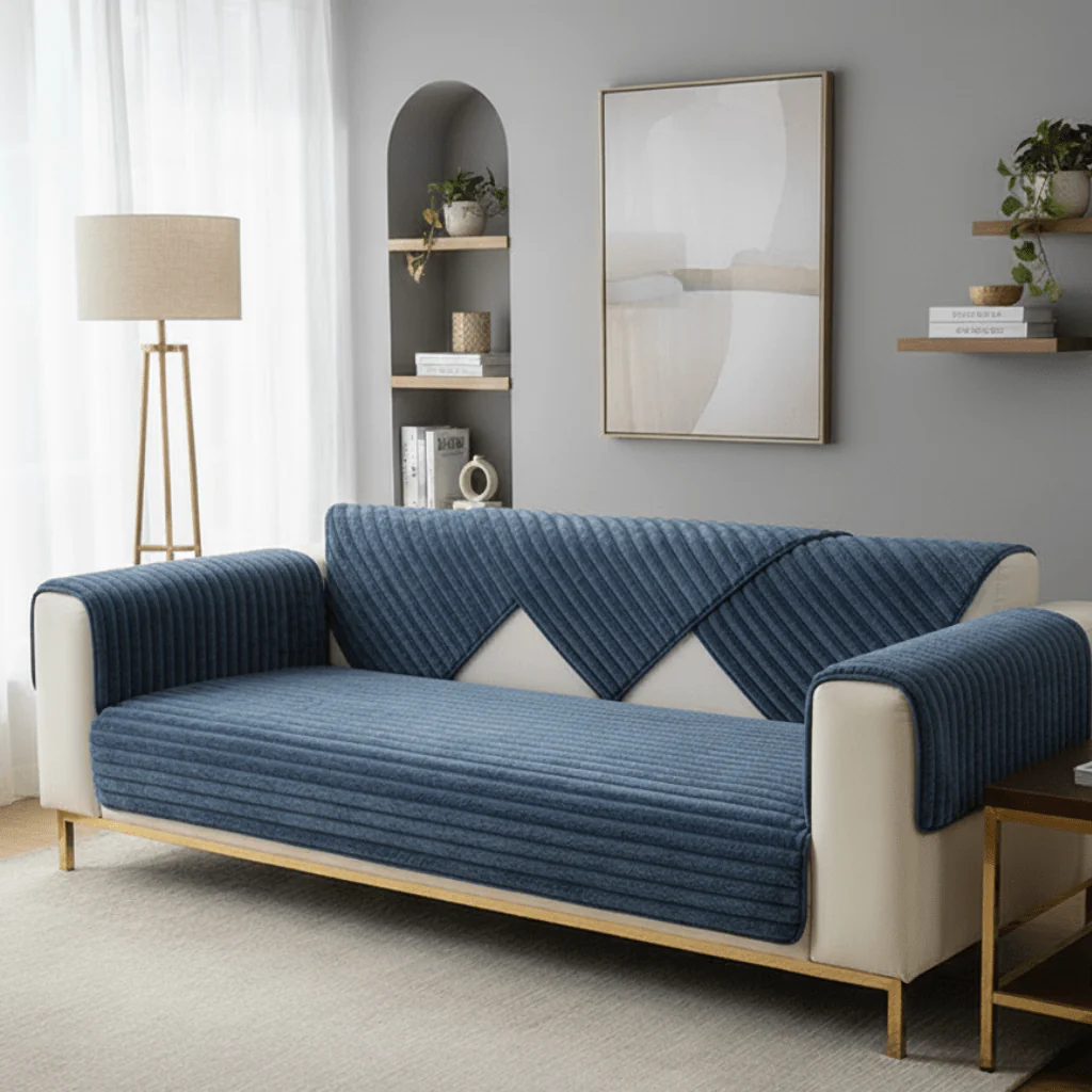 COZYPUFF – Luxurious winter sofa cover made of faux rabbit fur - Image 14