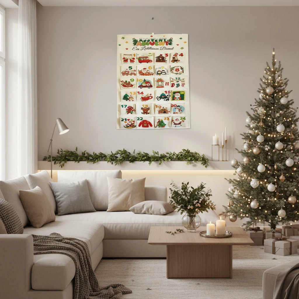CREAFEST – DIY Advent calendar made of fabric with 24 pockets for Christmas - Image 3