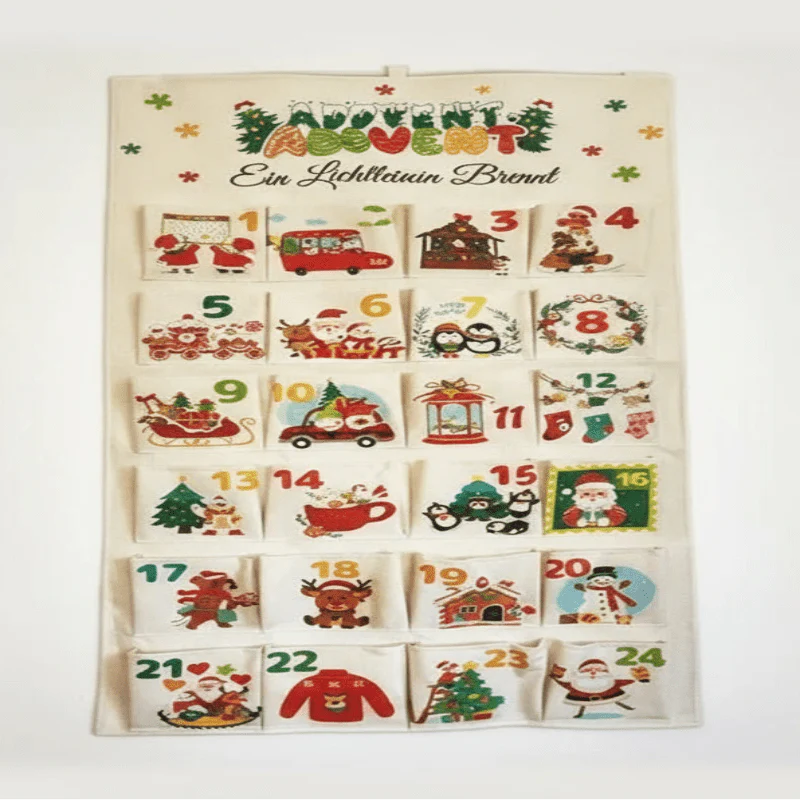 CREAFEST – DIY Advent calendar made of fabric with 24 pockets for Christmas - Image 4