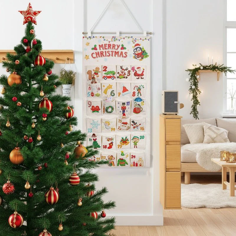 CREAFEST – DIY Advent calendar made of fabric with 24 pockets for Christmas - Image 5