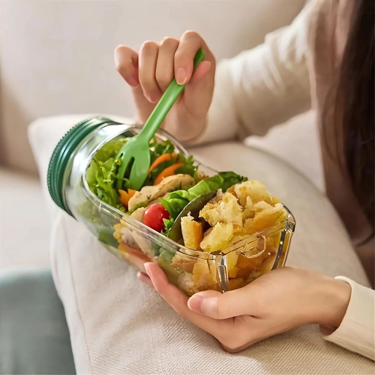 CRUNCHJAR – Layered salad shaker for fresh, crunchy meals on the go - Image 4