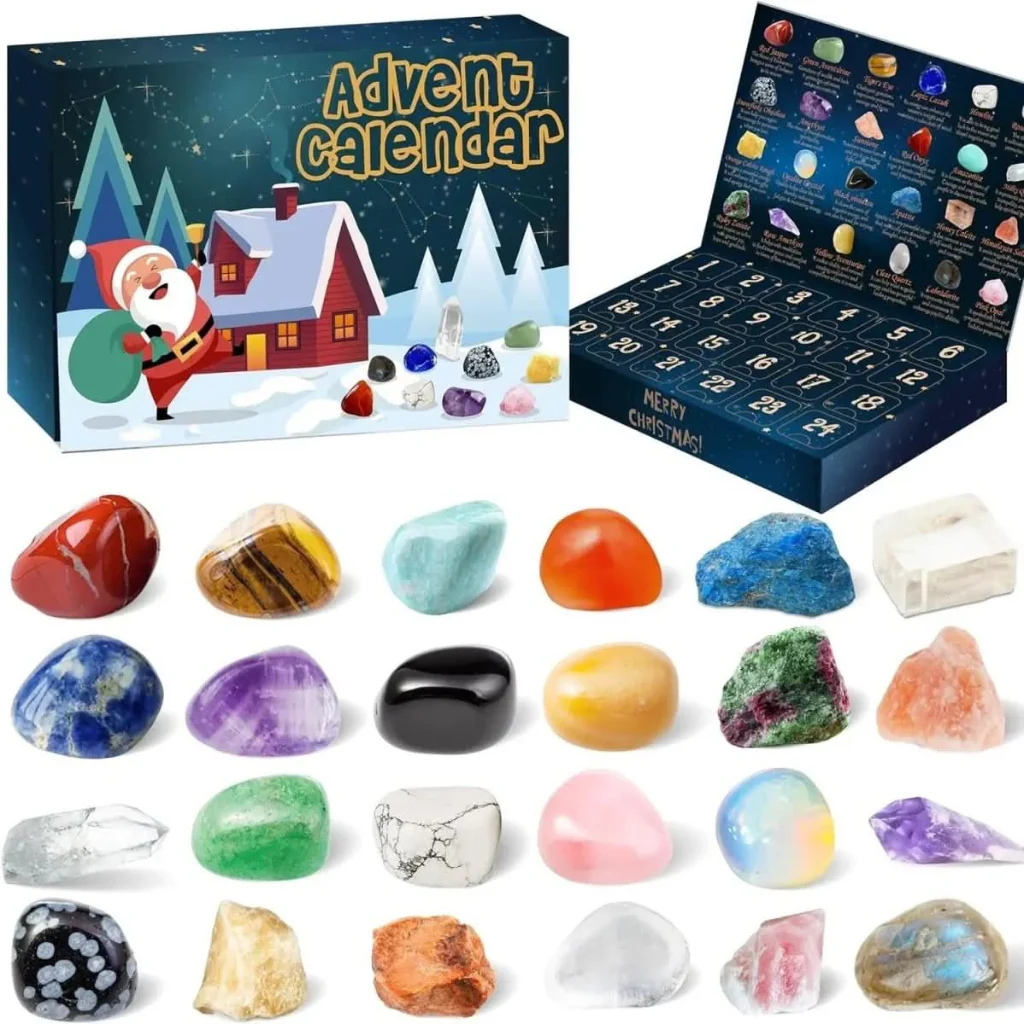 CRYSTAL ADVENT STONE CALENDAR 2025 – 24 natural gemstones for the Christmas countdown - Image 3