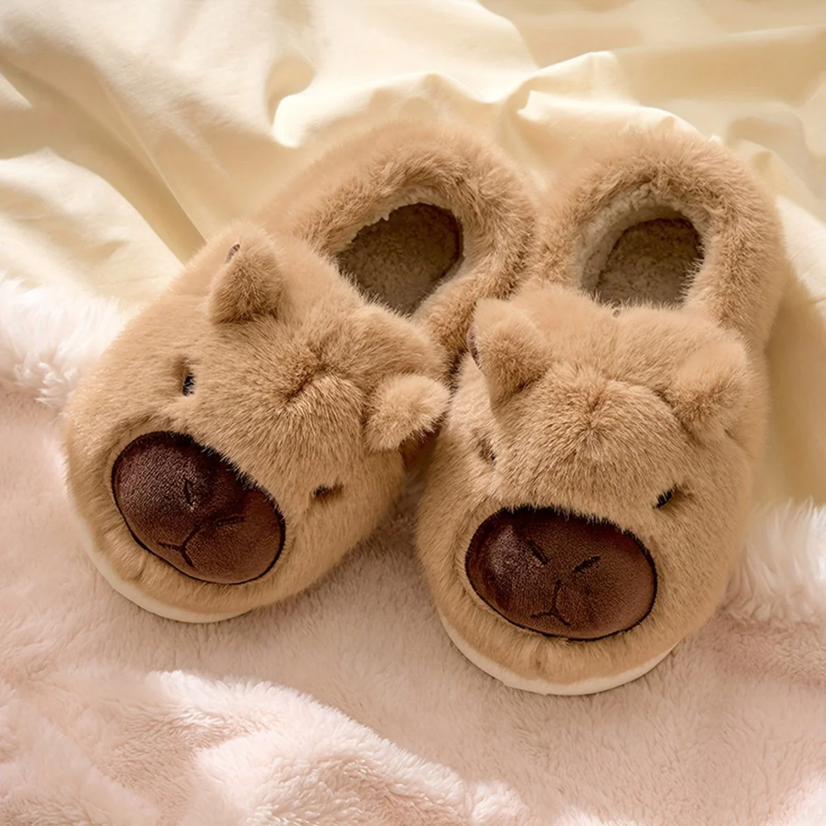 CUDDLEBARA – Capybara Plush Indoor Slippers with Cozy Fit and Non-Slip Sole - Image 2