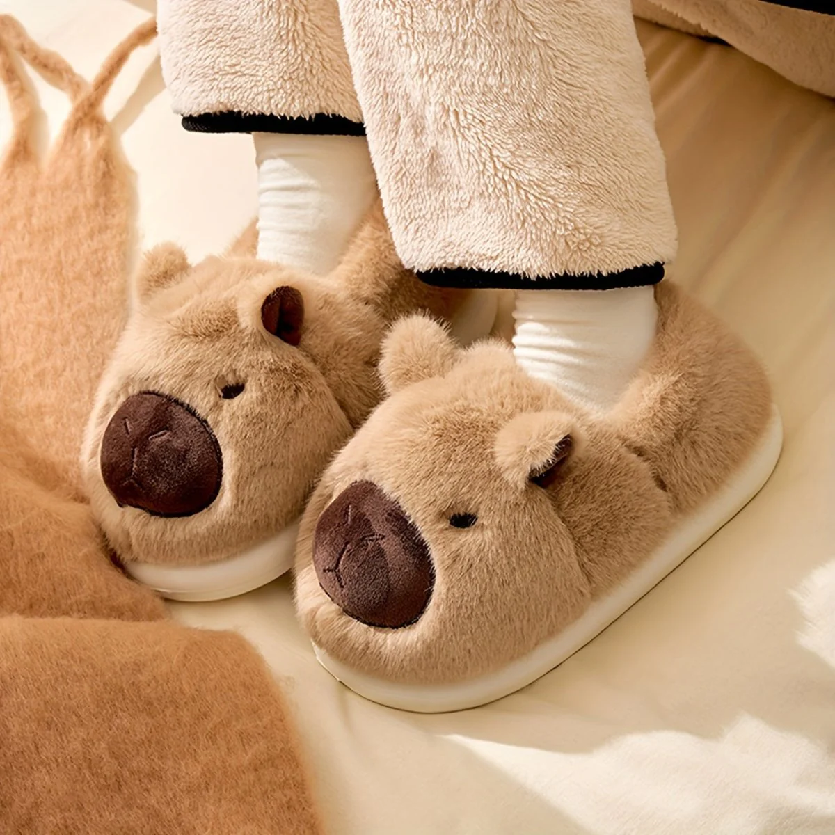 CUDDLEBARA – Capybara Plush Indoor Slippers with Cozy Fit and Non-Slip Sole - Image 7