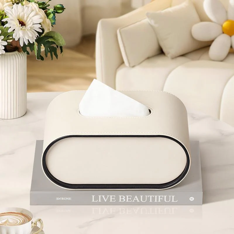 CUIRÉ – Sophisticated oval leather tissue box for modern interiors - Image 5