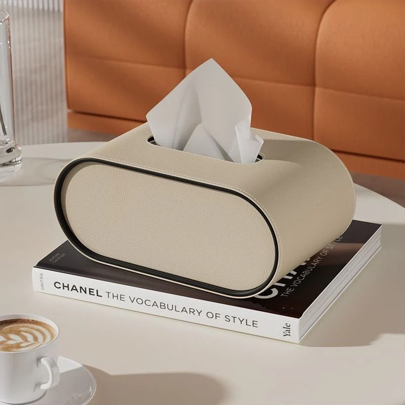 CUIRÉ – Sophisticated oval leather tissue box for modern interiors - Image 6