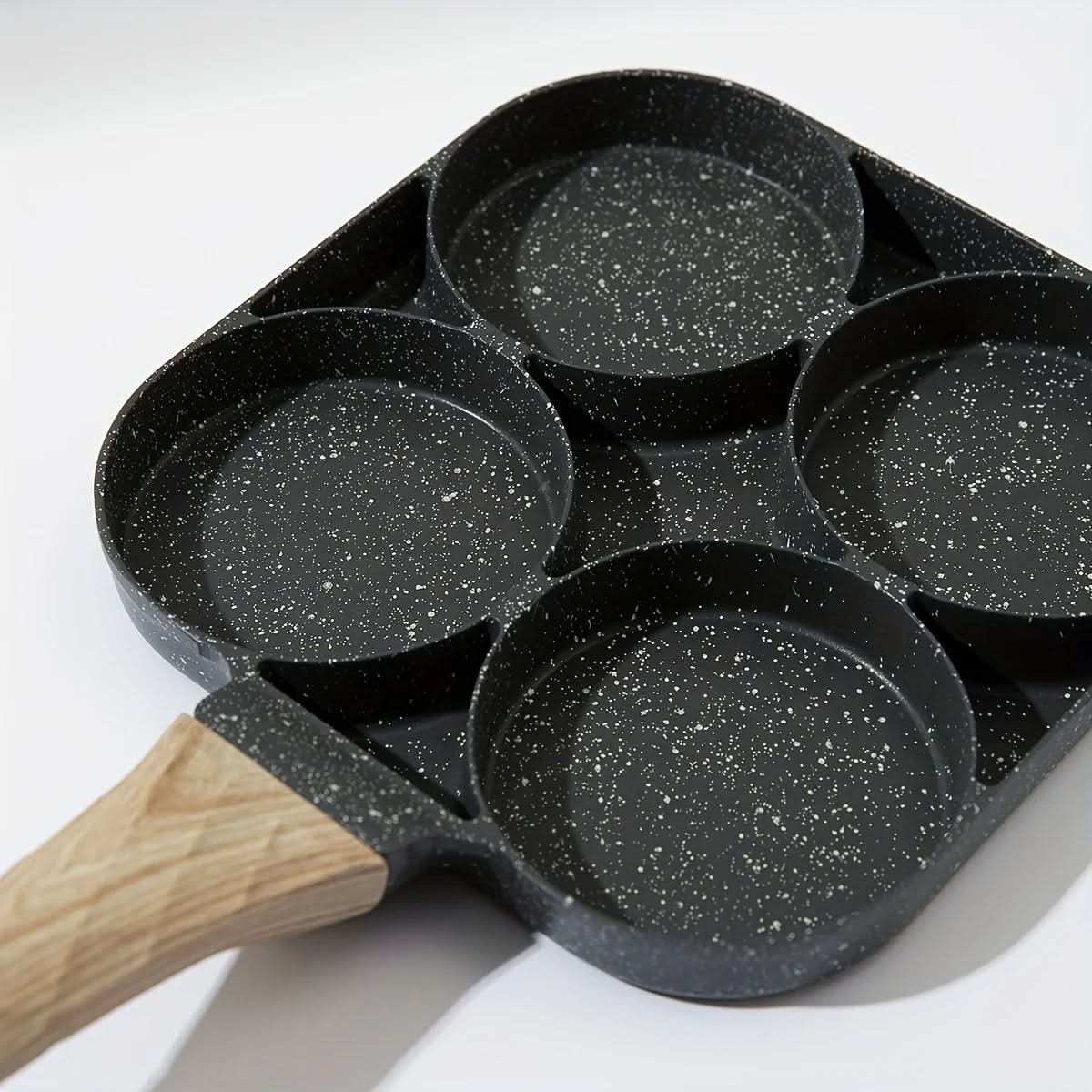 Culinara 4-Hole Non-Stick Pan | Multipurpose Pan for Eggs & Pancakes | Durable Aluminum | Easy to Clean - Image 6
