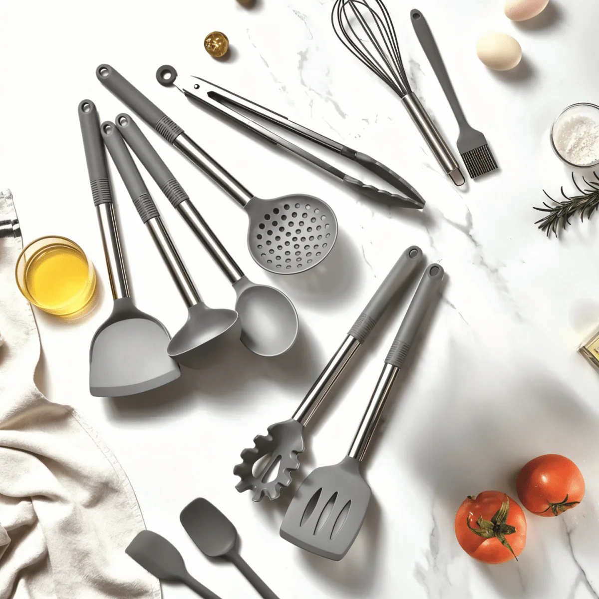 CULINARA PRO - 12-piece silicone kitchen utensil set with stainless steel handles for effortless cooking - Image 4