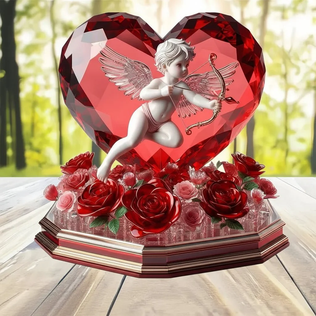 CUPIDCHARM – Romantic Cupid Decoration with Rose Heart for Valentine's Day - Image 2